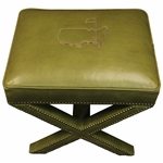 Augusta National GC Berckman's Place Masters Ltd Ed Emerald Leather Ottoman