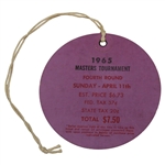 Jack Nicklaus Signed 1965 Masters Sunday Final Rd Ticket #784 JSA ALOA