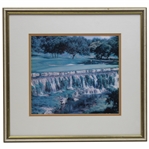 'Cascading Falls At Seven' Larry Dyke Lithograph w/ COA - Framed