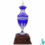 Champion Jan Stephensons 2000 Hy-Vee Classic Cut Glass Cristallo Trophy On Plinth