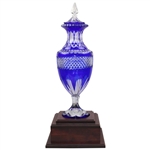 Champion Jan Stephenson's 2000 Hy-Vee Classic Cut Glass Cristallo Trophy On Plinth