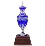 Champion Jan Stephenson's 2000 Hy-Vee Classic Cut Glass Cristallo Trophy On Plinth
