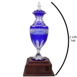 Champion Jan Stephenson's 2000 Hy-Vee Classic Cut Glass Cristallo Trophy On Plinth