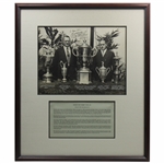 Bobby Jones & O.B. Keeler Signed Grand Slam Trophies Oversize Photo w/Jones, O.B. Keeler, Grand Slam & Walker Cup Trophies  JSA ALOA