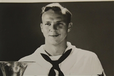 Arnold Palmer in Coast Guard Uniform w/Amateur Trophies Wilson Sportpix Photo
