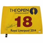 Rory McIlroy Signed 2014 Open Championship at Royal Liverpool Flag JSA #AY34996