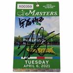 Hideki Matsuyama & Shota Signed 2021 Masters Tuesday Ticket #X00359 JSA #CB69461