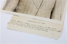 1927 Bobby Jones 'A Portrait of Greatness' Incredible Photo After Winning British Open