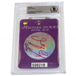 Vijay Singh Signed 2000 Masters Tournament SERIES Badge #S00219 Beckett Authentic