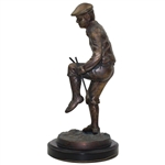 Classic Golfer in Plus Fours Breaking Golf Club Over Knee SF Bay Trading Statue