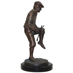 Classic Golfer in Plus Fours Breaking Golf Club Over Knee SF Bay Trading Statue