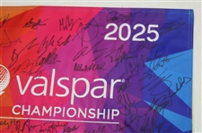 Jordan Spieth (x3), Xander & 50+ PGA Stars Field Signed 2025 Valspar Championship Flag JSA ALOA