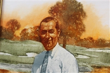 Original Walter Hagen at Oakland Hills Oil Painting Signed by Artist Robert Fletcher - Framed
