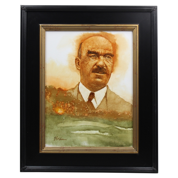 Original Alister Mackenzie Augusta National Oil Painting Signed by Artist Robert Fletcher - Framed