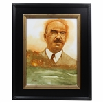Original Alister Mackenzie Augusta National Oil Painting Signed by Artist Robert Fletcher - Framed