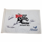 Palmer, Player, Nicklaus & Watson Signed Wendys Skins Game Flag JSA ALOA