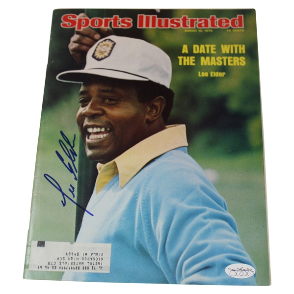 Lee Elder Signed 1975 Sports Illustrated "A Date with the Masters" Magazine JSA ALOA 