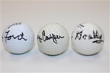 Masters Champs Doug Ford, Billy Casper & Bob Goalby Signed Golf Balls JSA ALOA