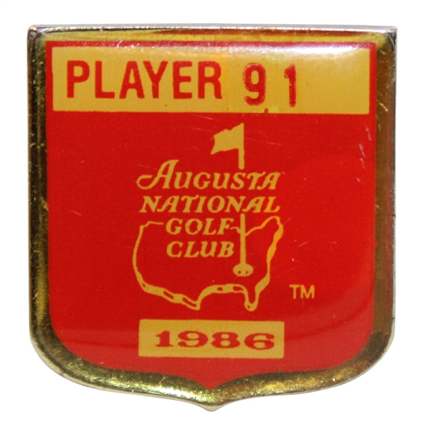 Gene Sarazens 1986 Masters Tournament Contestant Badge #91