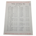 1959 Masters Saturday Pairing Sheet - Jack Nicklaus Masters Tournament Debut
