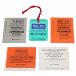 Five (5) Open Championship Tickets - 1986, 1996, 1997, 1998 & 2000