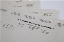 Ten (10) Vintage Pages Of New Jersey Golf Association Letterhead & (5) Five Unused Envelopes
