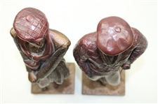 Pair of Male and Lady Austin Sculpture Statues - Leaning on Clubs