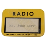 1951 Masters Tournament Press Badge - Ben Hogan Winner - John Derr Collection