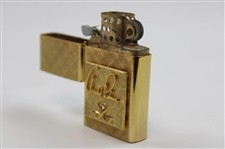 1960's Arnold Palmer 14K Gold Plated Florentine Jeweled Lighter - John Derr Collection