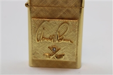 1960's Arnold Palmer 14K Gold Plated Florentine Jeweled Lighter - John Derr Collection