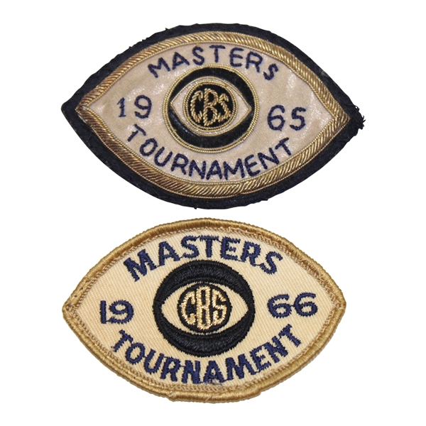 Two (2) Masters Tournament CBS Patches 1965-66 - John Derr Collection