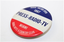 1967 Doral Open Press Badge - Jack Nicklaus Winner