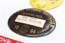 1964 & 1965 Colonial National Inv. Media Badges Plus 1975 Golf Writers of America Tourn. Press Badge