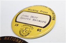 1964 & 1965 Colonial National Inv. Media Badges Plus 1975 Golf Writers of America Tourn. Press Badge