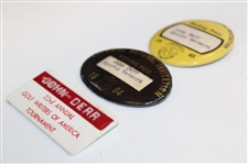 1964 & 1965 Colonial National Inv. Media Badges Plus 1975 Golf Writers of America Tourn. Press Badge