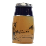 1908 Doulton Stoneware Sterling Rimmed Large Pitcher With Crombie Golf Rule Scene