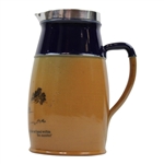 1908 Doulton Stoneware Sterling Rimmed Large Pitcher With Crombie Golf Rule Scene