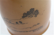 1908 Doulton Stoneware Sterling Rimmed Large Pitcher With Crombie Golf Rule Scene