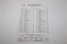 Gene Sarazen's Personal 1996 Masters Tournament Pairing Sheet, Monday Practice Round Ticket & Yardage Book