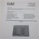 Gene Sarazen Signed Augusta National Golf Club Scorecard - Sarazen Collection JSA ALOA
