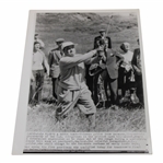 Gene Sarazen 1954 British Open Post Swing Wire Photo - Sarazen Collection
