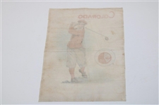 1905 University of Colorado Silk Golf Scene 