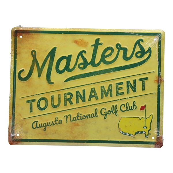 Masters Tournament Augusta National Golf Club Yellow Retro Sign