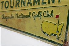 Masters Tournament Augusta National Golf Club Yellow Retro Sign