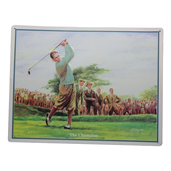The Champion Bobby Jones Teeing Off Metal Sign