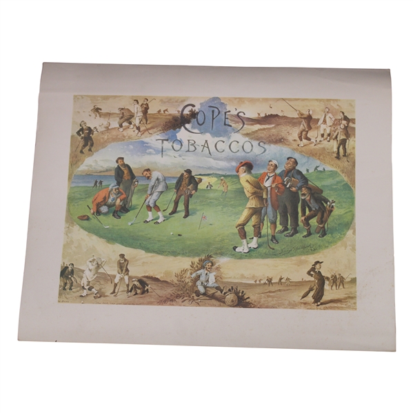 Copes Tobacco Golf Scene Print By Artist George Pipeshank