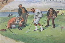 Cope's Tobacco Golf Scene Print By Artist George Pipeshank