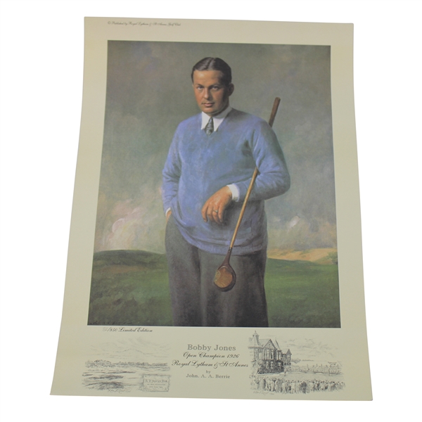 Bobby Jones 1926 Open Champion Royal Lytham & St. Annes LTD ED Print #82/850 By Artist John A. A. Berrie