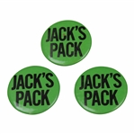 Three (3) Jack's Pack Green & Black Pins
