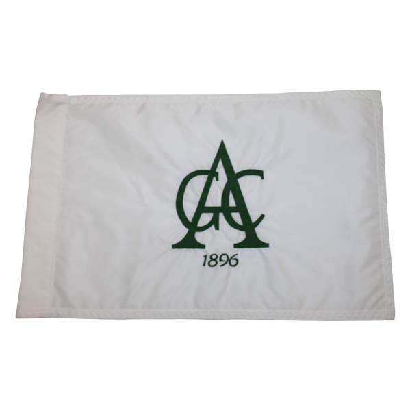 Aronimink Golf Club White with Green Logo Embroidered Flag